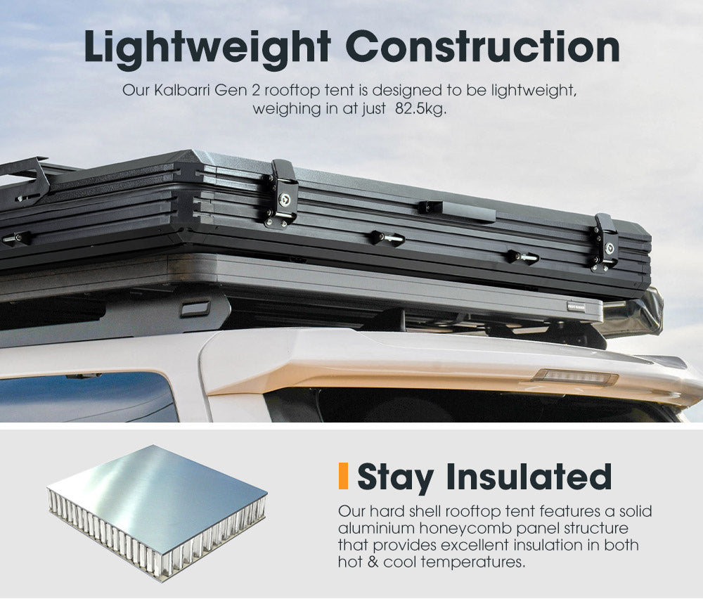 San Hima Kalbarri Gen 2 Roof Top Tent Hardshell Khaki + 250W Solar Panel  4x4