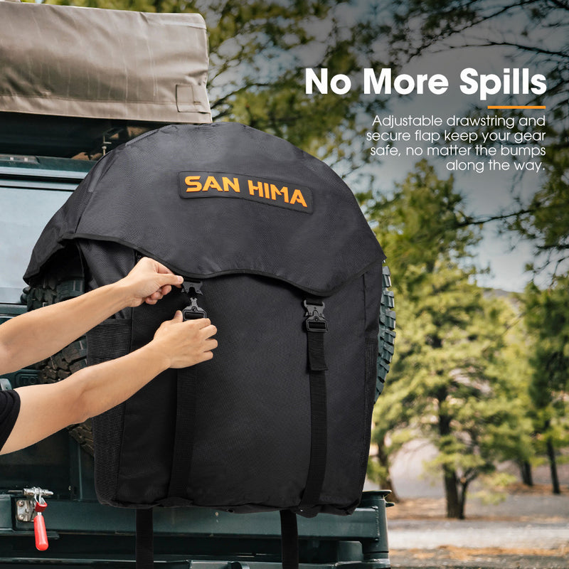 San Hima 70L Spare Wheel Bag Rubbish Bin & Accessory Storage Tote Snatch Rear
