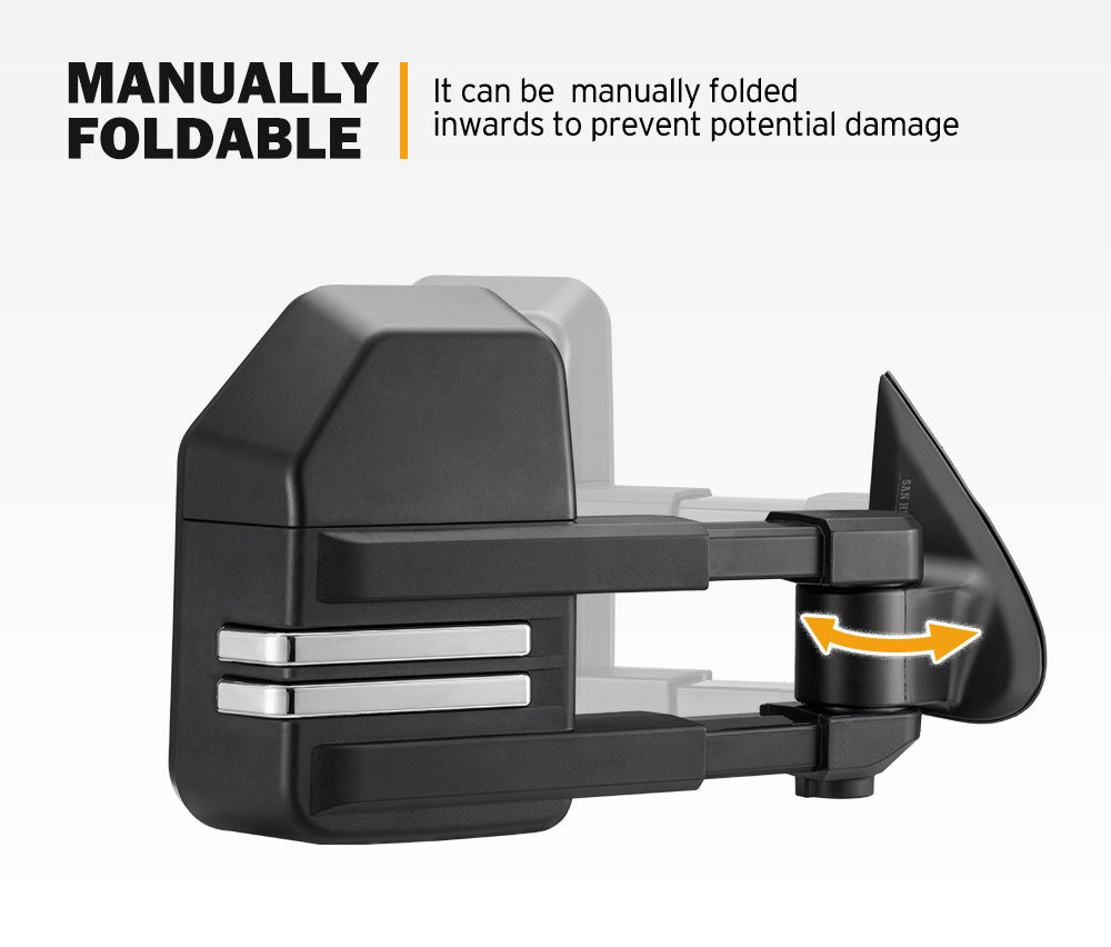 San Hima Extendable Towing Mirrors Gen2 fit Mitsubishi Triton MQ/MR 2015-2024
