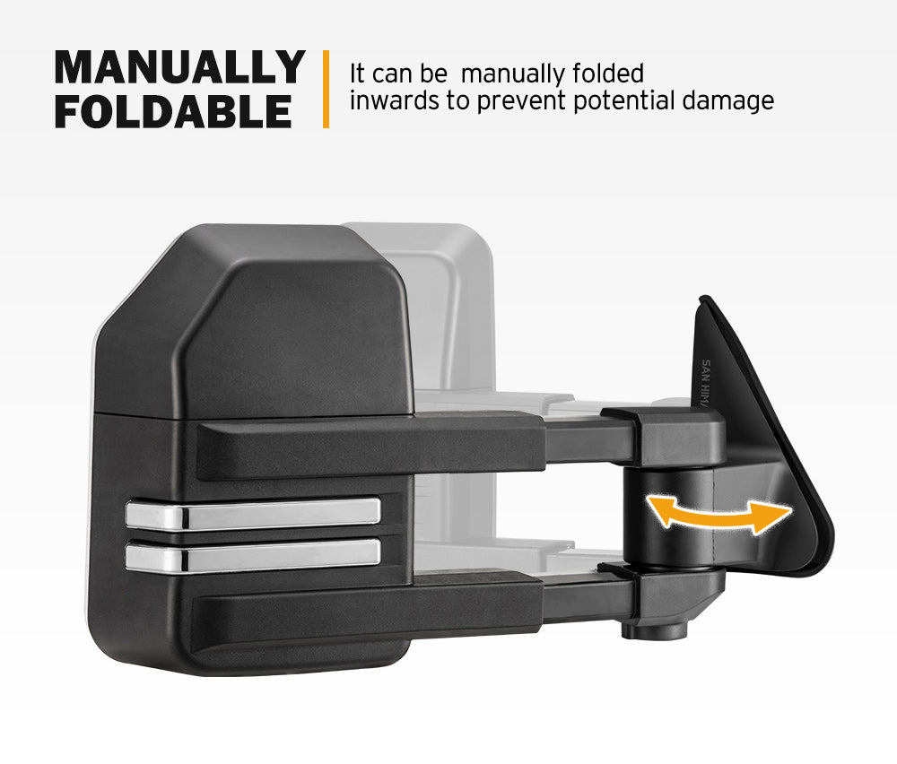 San Hima Pair Extendable Towing Mirrors Gen2 for NISSAN PATROL GU/Y61 1997-2016