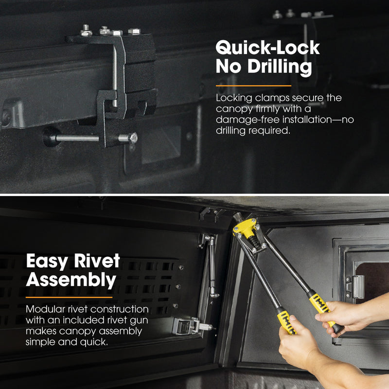 San Hima UTE Tub Canopy Fit Mitsubishi Triton MV 2024-On Dual Cab W/ Rivet Gun