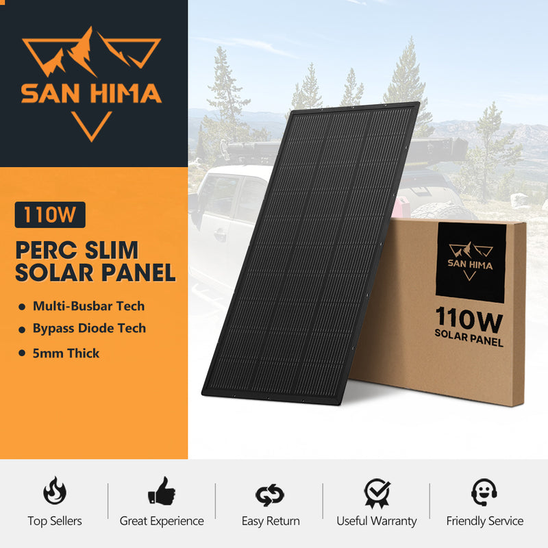 San Hima 110W PERC Solar Panel Kit Mono Multi-busbar Bypass Diode Tech 5MM