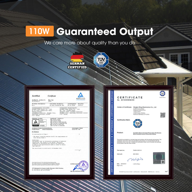 San Hima 2X 110W PERC Solar Panel Kit Mono Multi-busbar Bypass Diode Tech 5MM