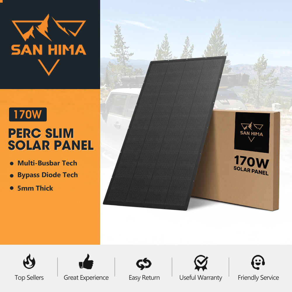 San Hima 170W 110W PERC Solar Panel Kit Mono Multi-busbar Tech Bypass Diode 5MM