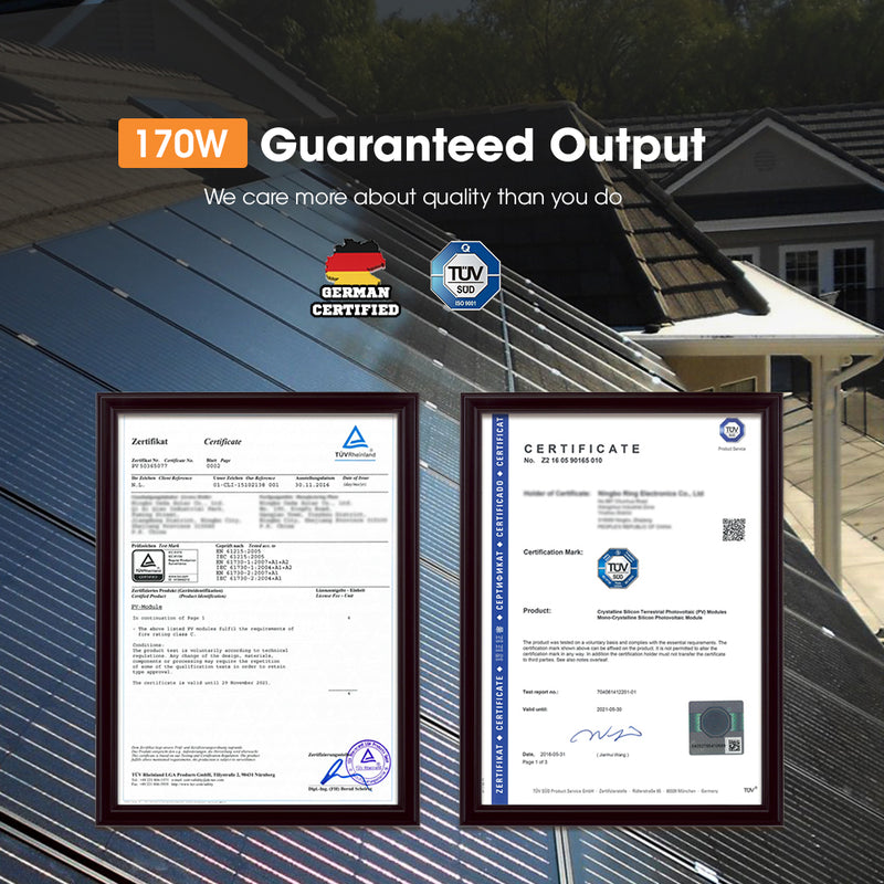 San Hima 170W PERC Solar Panel Kit Mono Multi-busbar Bypass Diode Tech 5MM
