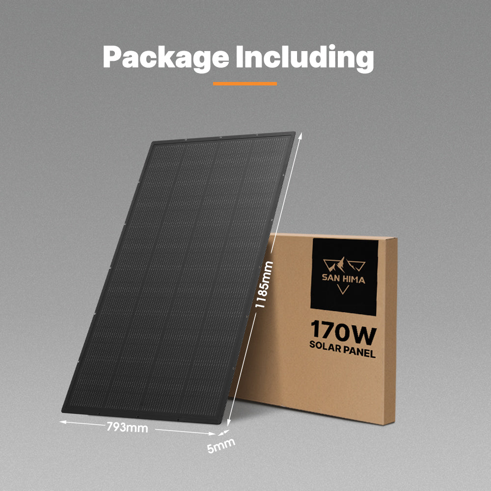 San Hima 170W PERC Solar Panel Kit Mono Multi-busbar Bypass Diode Tech 5MM