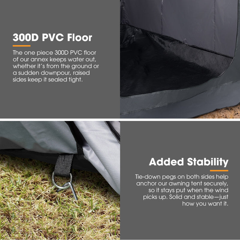 San Hima Car Side Awning Tent 2x2.5m/2.5x3m Portable Camping Waterproof Shade