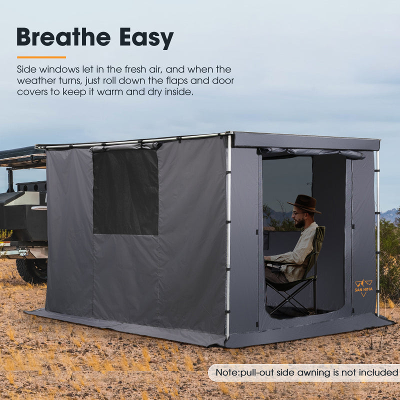 San Hima Car Side Awning Tent 2x2.5m/2.5x3m Portable Camping Waterproof Shade