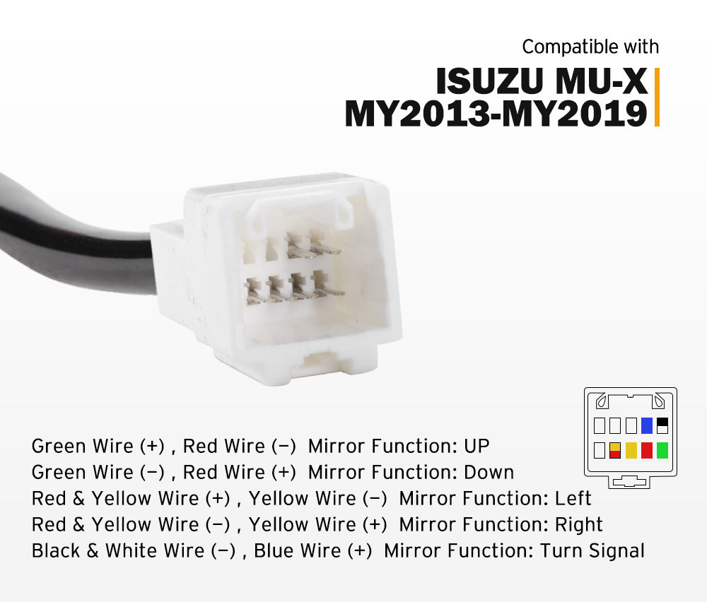SAN HIMA Pair Extendable Towing Mirrors Gen2 for Isuzu MU-X MY2013-MY2019 with Indicator