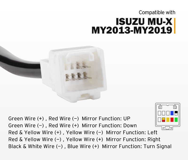 SAN HIMA Pair Extendable Towing Mirrors Gen2 for Isuzu MU-X MY2013-MY2019 with Indicator