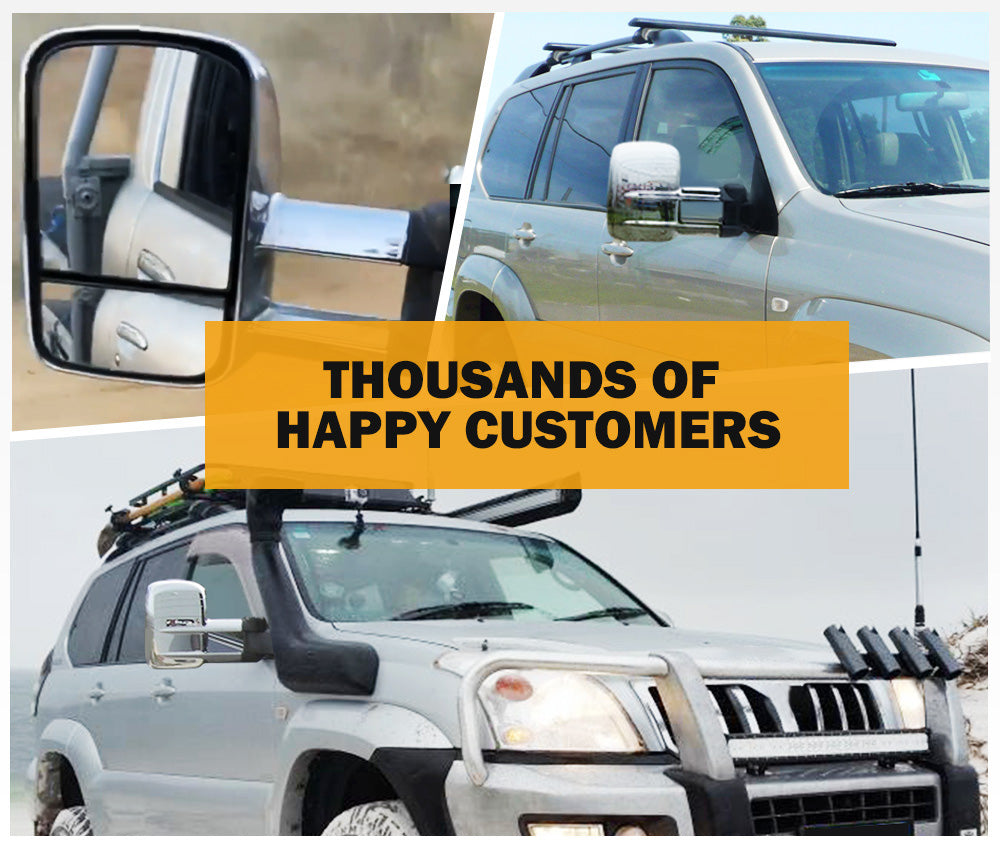 San Hima Extendable Towing Mirrors for Toyota Prado 120 Series 2002-2009