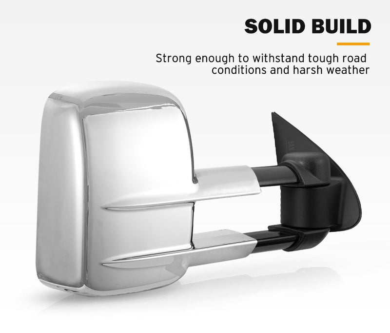 SAN HIMA Extendable Towing Mirrors Gen1 fit Mitsubishi Triton MQ/MR 2015 - 2024 Chrome