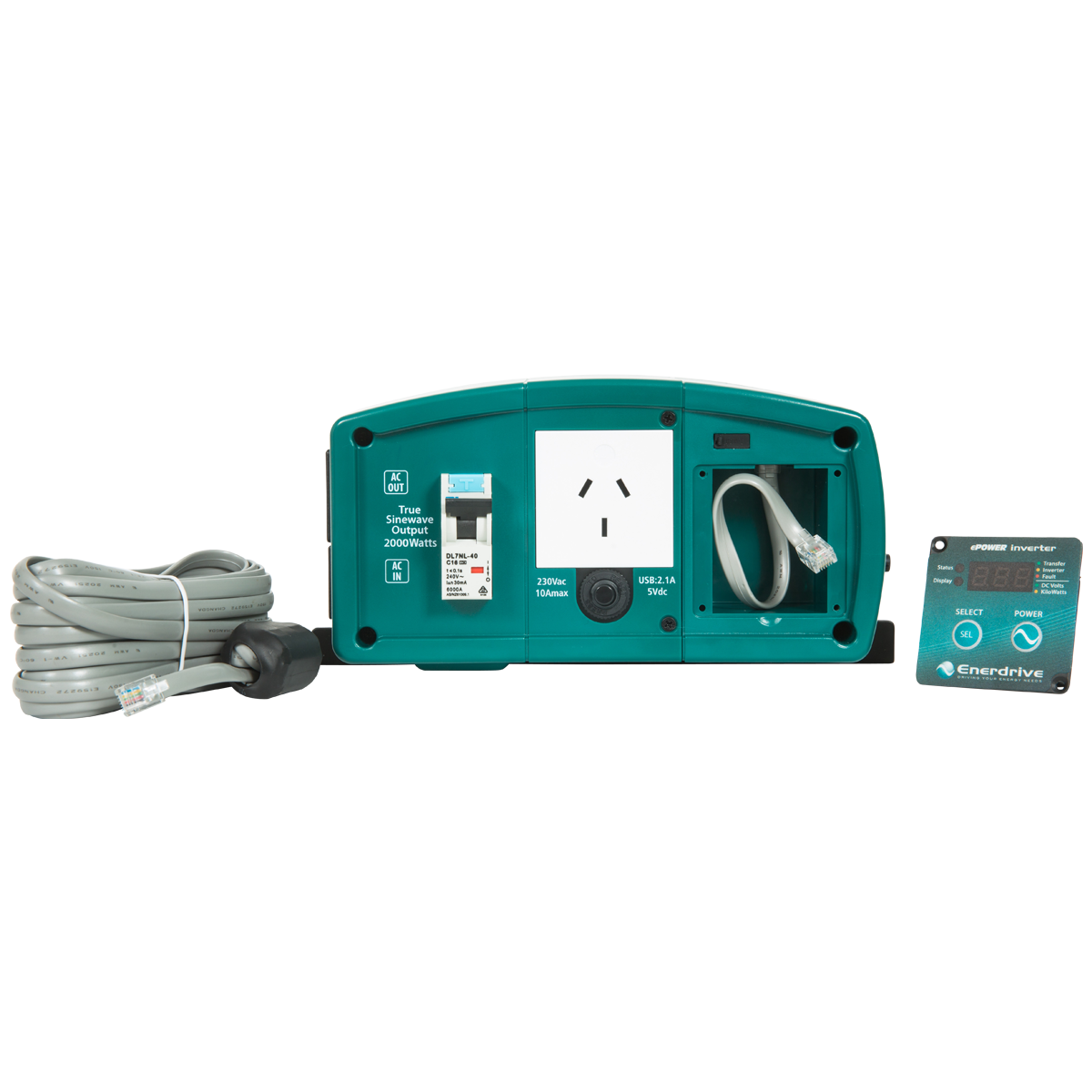 ENERDRIVE EPOWER 2000W 12V Inverter With RCD & AC Transfer Switch