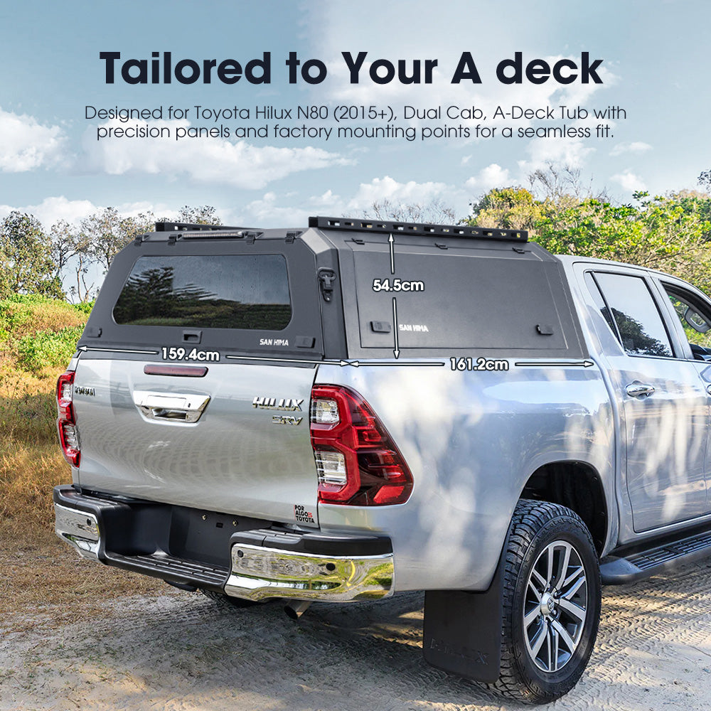 San Hima UTE Steel Canopy For Toyota Hilux N80 2015-On Dual Cab - A Deck Only