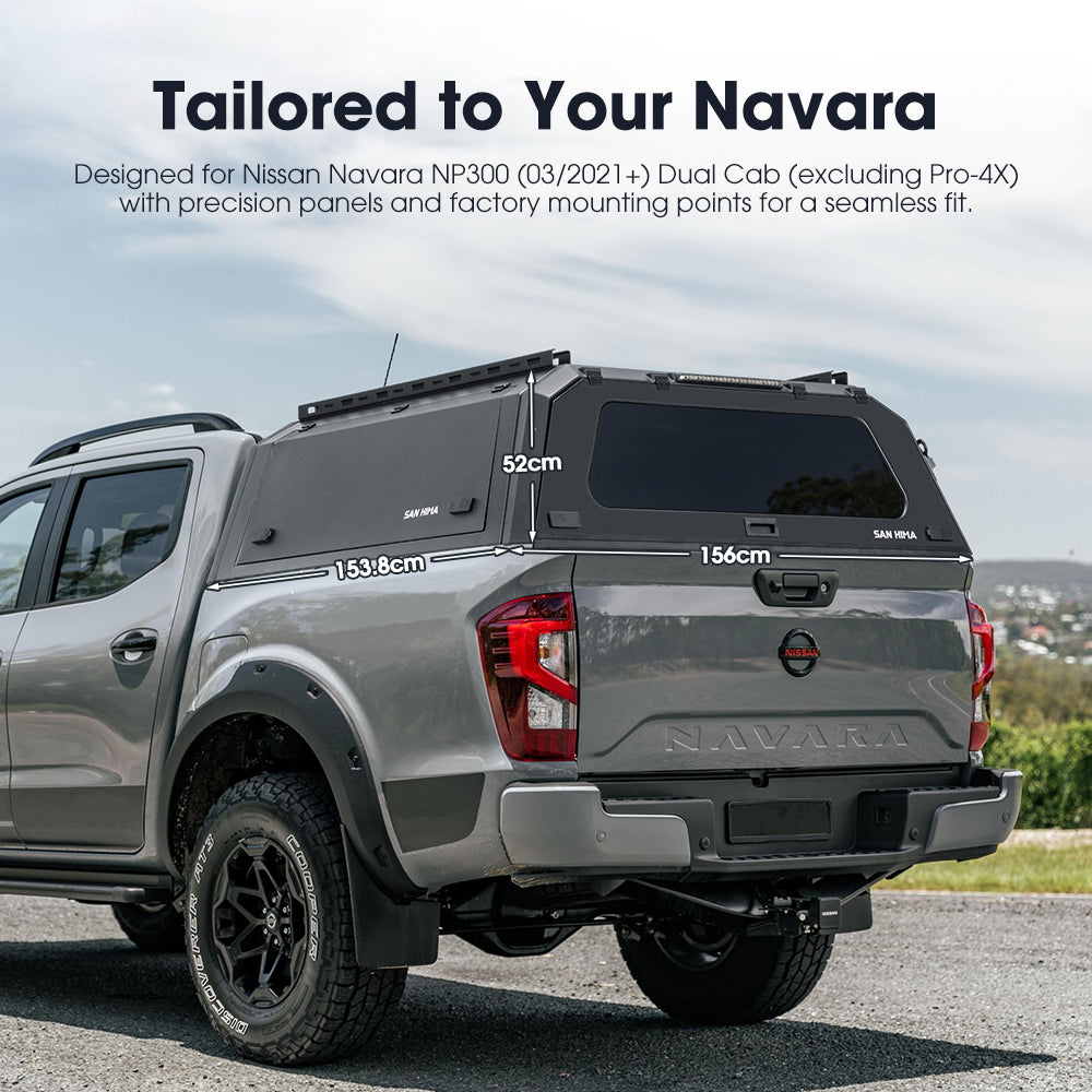 San Hima UTE Steel Canopy For Nissan Navara NP300 2021-On Dual Cab Not Fit Pro4X