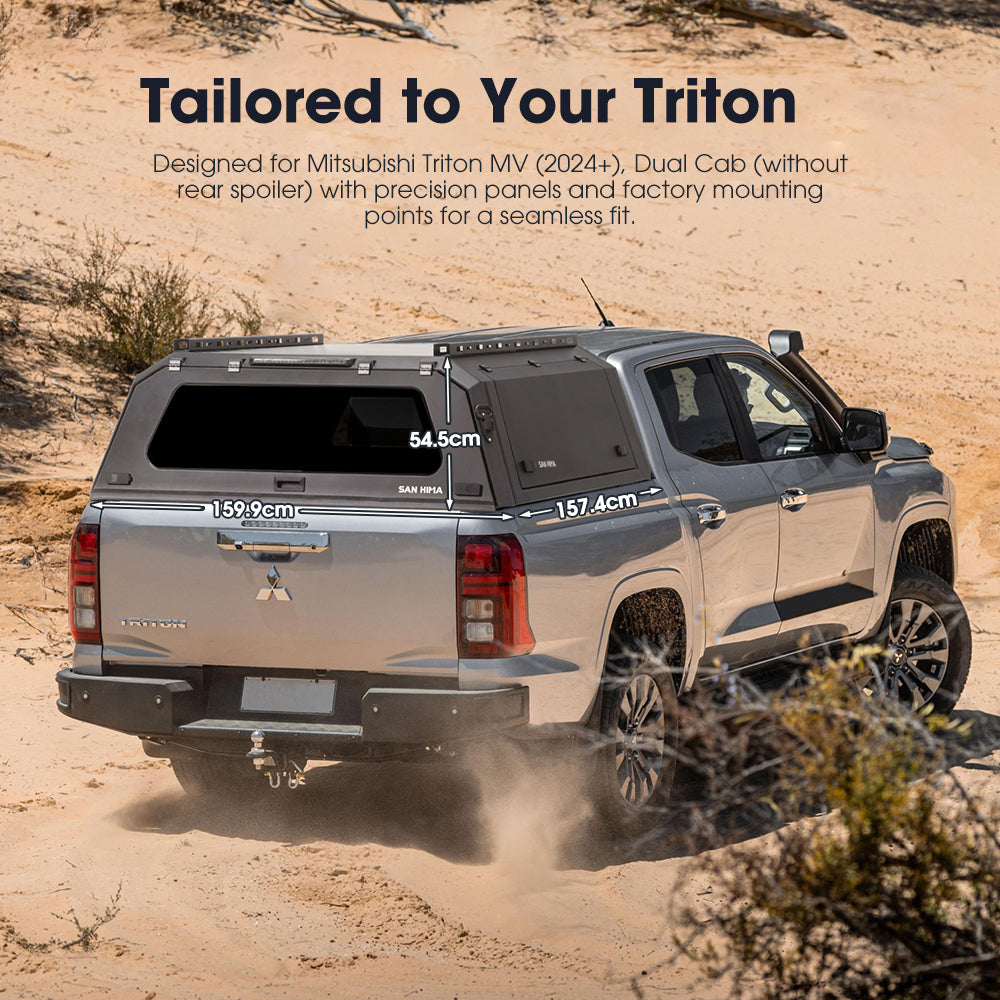 San Hima UTE Steel Canopy Gen1 For Mitsubishi Triton MV 2024-On Dual Cab