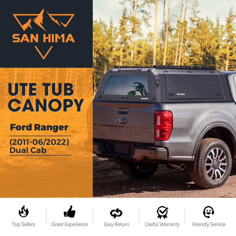 San Hima Ute Steel Canopy For Ford Ranger PX/PX2/PX3 2011-06/2022 Dual Cab