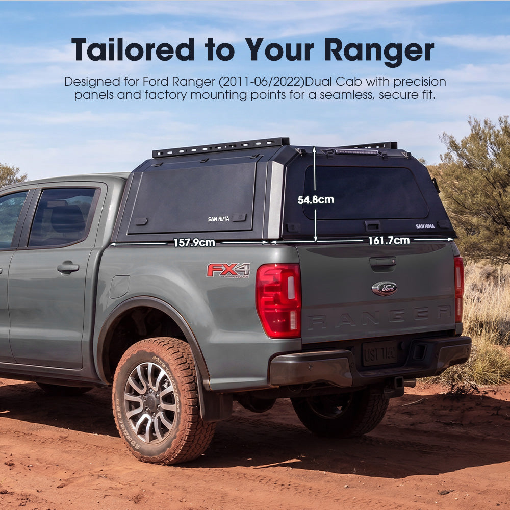 San Hima Ute Steel Canopy For Ford Ranger PX/PX2/PX3 2011-06/2022 Dual Cab