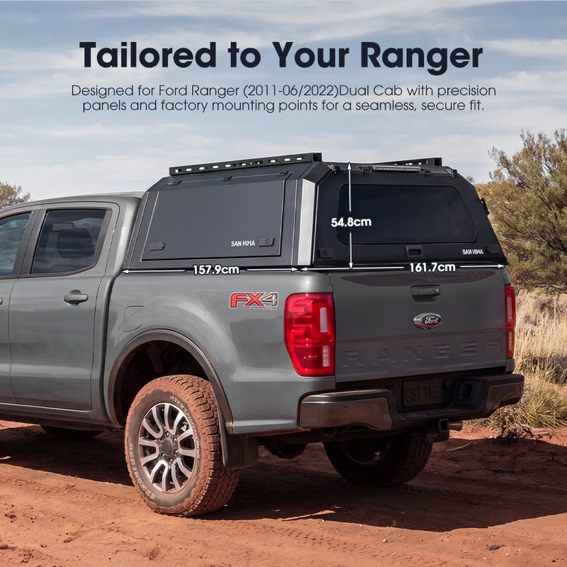 San Hima Ute Steel Canopy Gen1 For Ford Ranger PX/PX2/PX3 2011-06/2022 Dual Cab