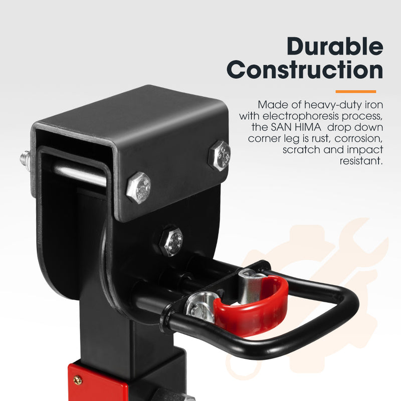 2x 400mm Corner Legs Drop Down W/Handle Steel Base 1200LBS