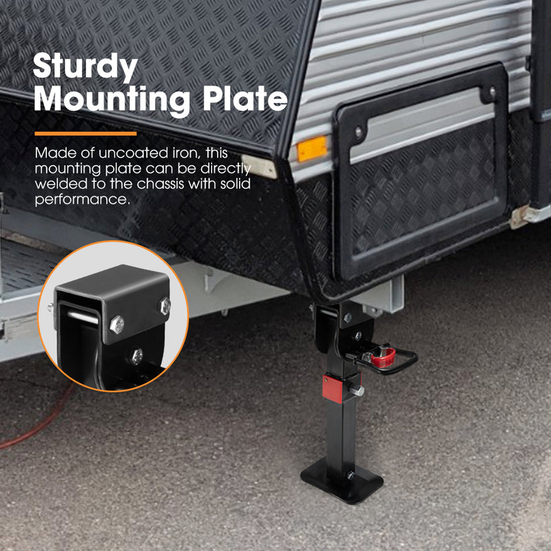 2x 400mm Corner Legs Drop Down W/Handle Steel Base 1200LBS