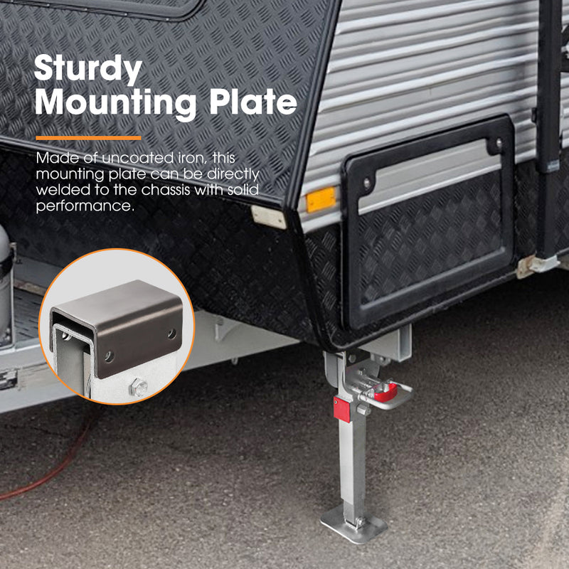 2x 400MM Corner Legs Drop Down W/Handle Steel Base 1200LBS