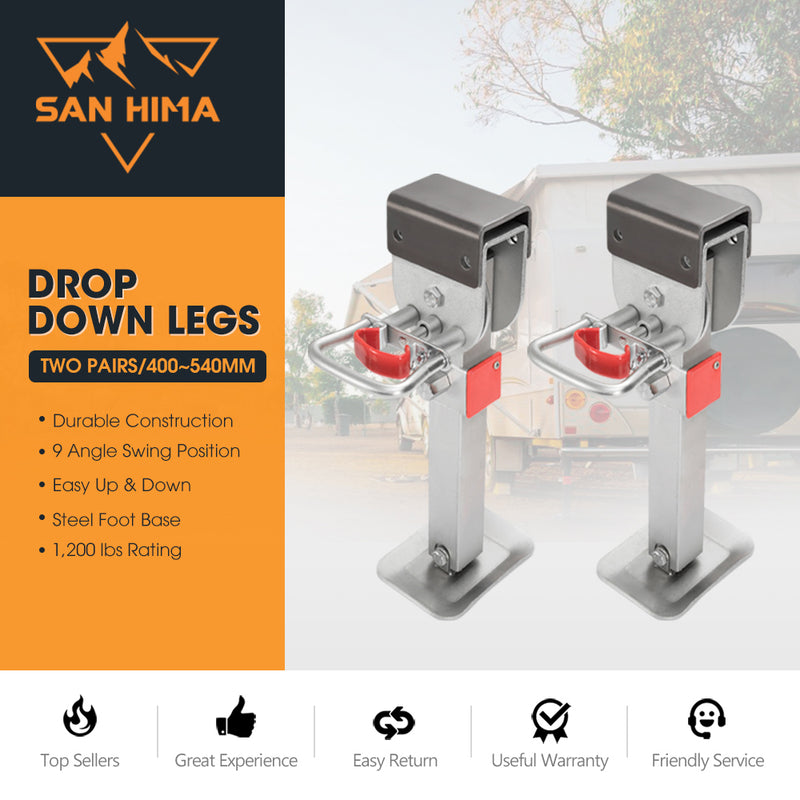 4x 400mm Corner Legs Drop Down W/Handle Steel Base 1200LBS