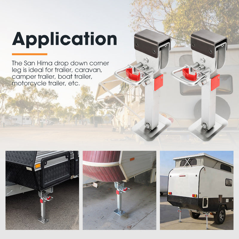 4x 400mm Corner Legs Drop Down W/Handle Steel Base 1200LBS