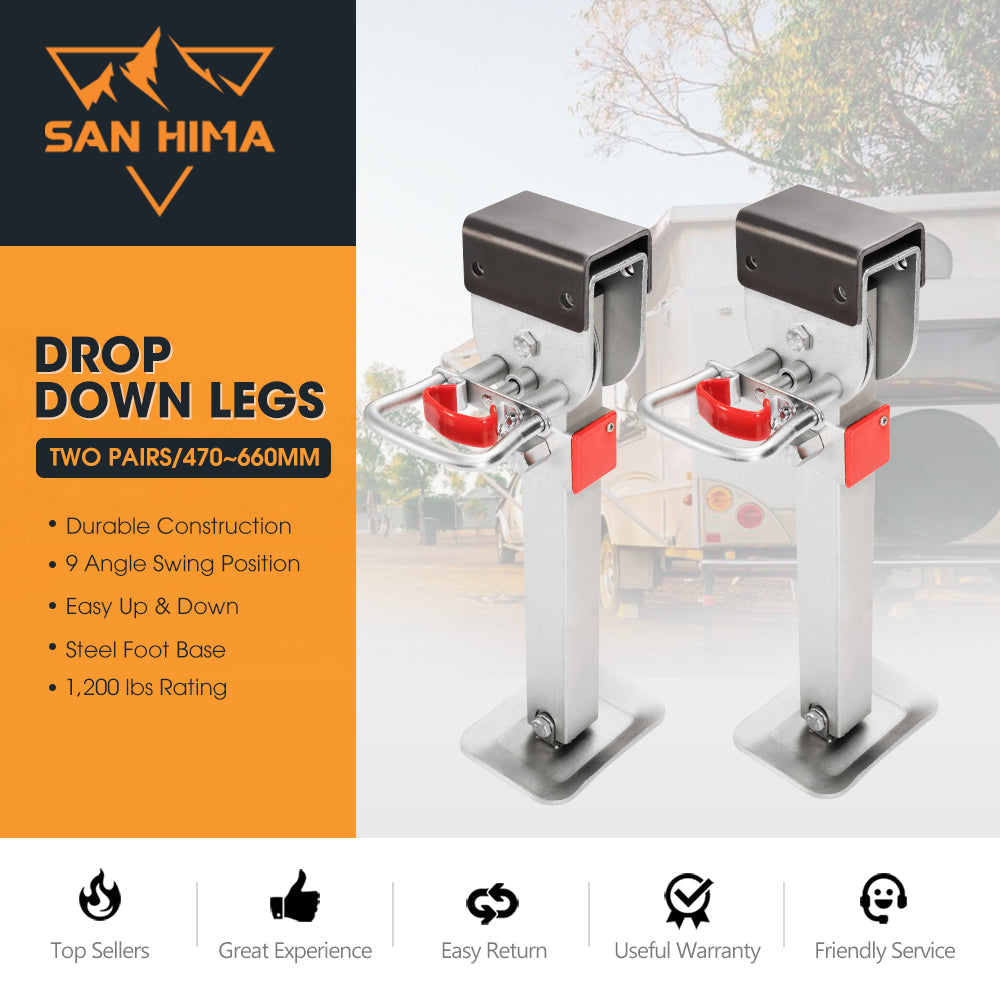 4x 470MM Corner Legs Drop Down W/Handle Steel Base 1200LBS