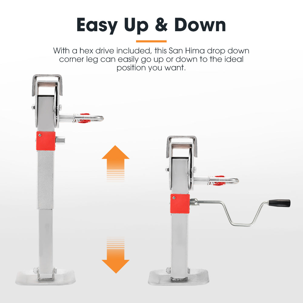 4x 470MM Corner Legs Drop Down W/Handle Steel Base 1200LBS