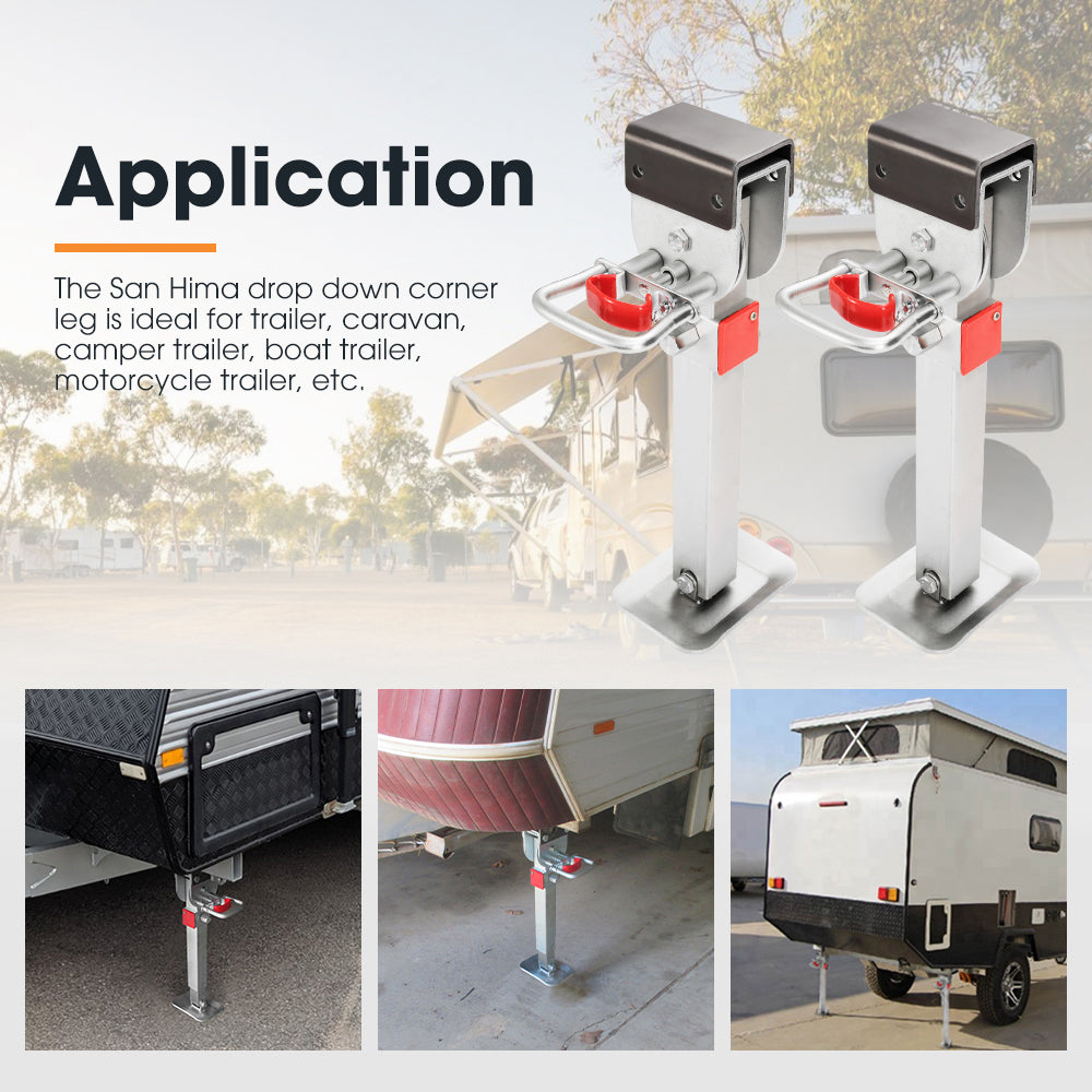 4x 470MM Corner Legs Drop Down W/Handle Steel Base 1200LBS