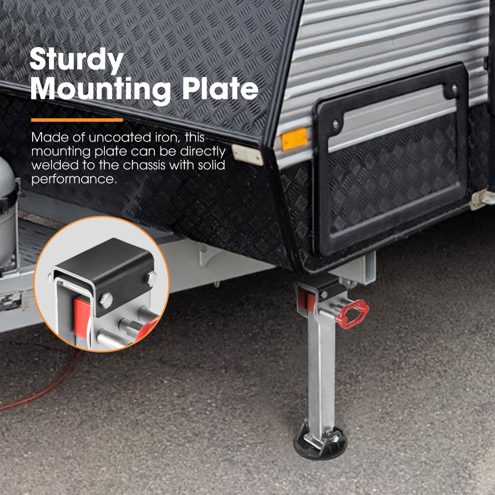 2x 590MM Corner Legs Drop Down W/Handle Steel Base 1500LBS
