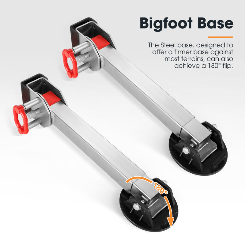2x 590MM Corner Legs Drop Down W/Handle Steel Base 1500LBS
