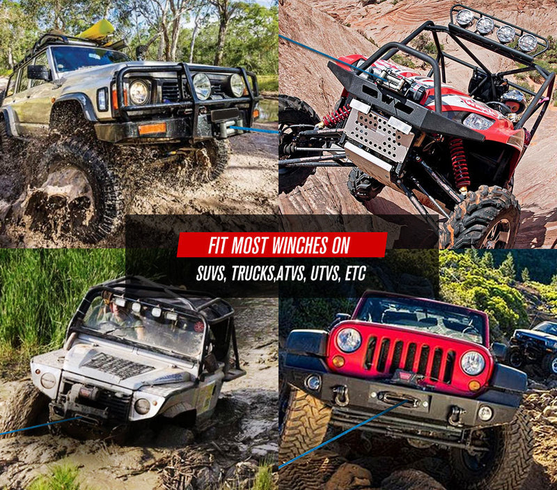 FIERYRED Winch Rope 10mm x 30m Synthetic Dyneema SK75 Tow Recovery Cable 4WD