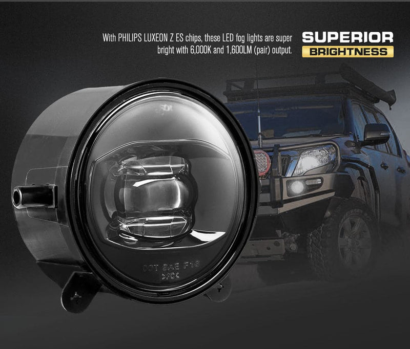 Pair Led Fog Lights 1,600 Lumens Fits ARB Deluxe Bullbar