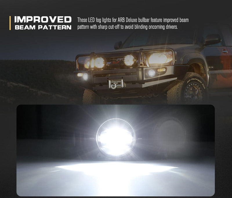 Pair Led Fog Lights 1,600 Lumens Fits ARB Deluxe Bullbar