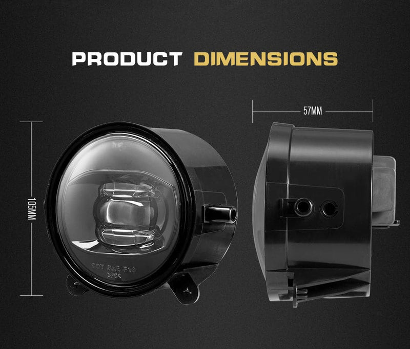 Pair Led Fog Lights 1,600 Lumens Fits ARB Deluxe Bullbar